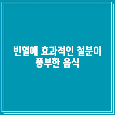 빈혈에 효과적인 철분이 풍부한 음식