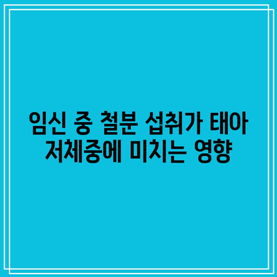 임신 중 철분 섭취가 태아 저체중에 미치는 영향