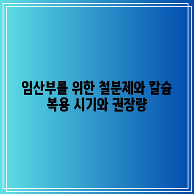 임산부를 위한 철분제와 칼슘 복용 시기와 권장량