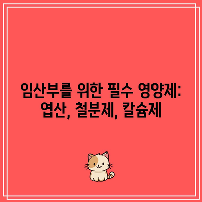 임산부를 위한 필수 영양제: 엽산, 철분제, 칼슘제