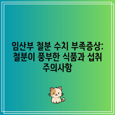 임산부 철분 수치 부족증상: 철분이 풍부한 식품과 섭취 주의사항