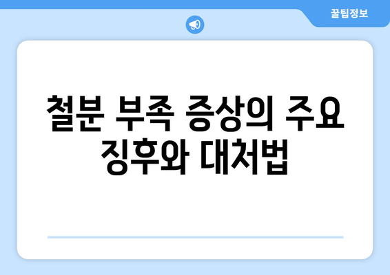 철분의 역할과 부족 및 과다 증상: 유익한 음식과 영양제 안내