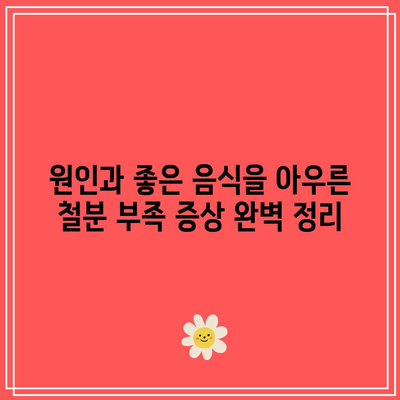 원인과 좋은 음식을 아우른 철분 부족 증상 완벽 정리