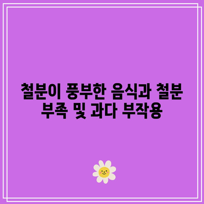 철분이 풍부한 음식과 철분 부족 및 과다 부작용