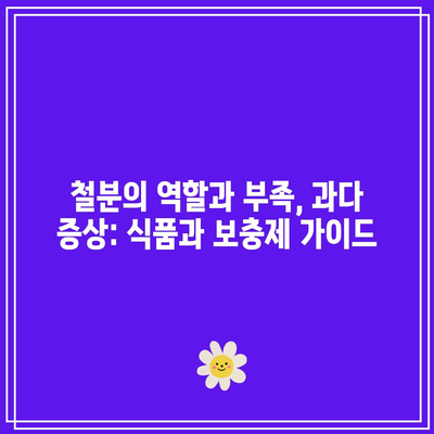 철분의 역할과 부족, 과다 증상: 식품과 보충제 가이드