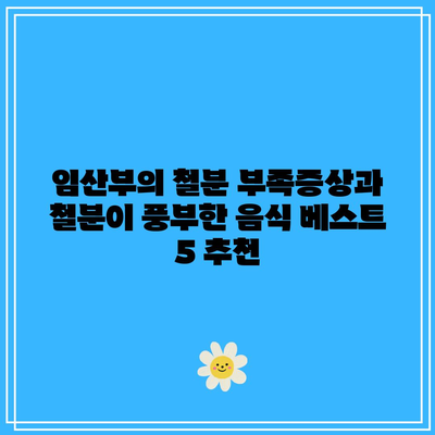 임산부의 철분 부족증상과 철분이 풍부한 음식 베스트 5 추천