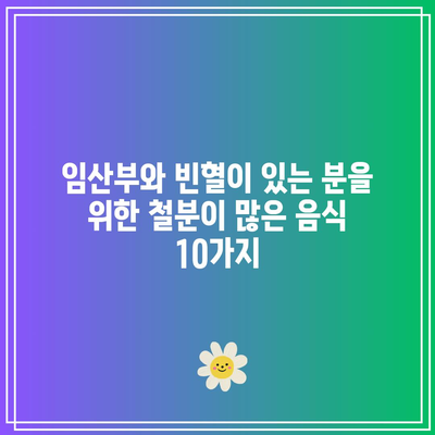 임산부와 빈혈이 있는 분을 위한 철분이 많은 음식 10가지