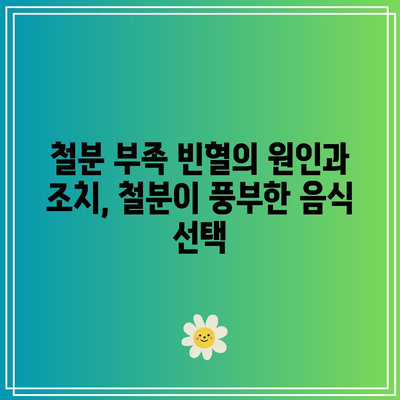 철분 부족 빈혈의 원인과 조치, 철분이 풍부한 음식 선택