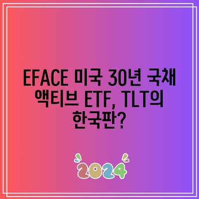 EFACE 미국 30년 국채 액티브 ETF, TLT의 한국판?