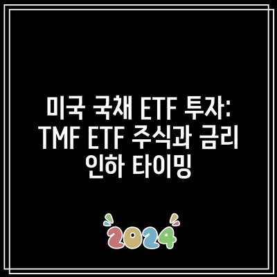 미국 국채 ETF 투자: TMF ETF 주식과 금리 인하 타이밍