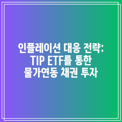 인플레이션 대응 전략: TIP ETF를 통한 물가연동 채권 투자