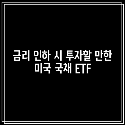 금리 인하 시 투자할 만한 미국 국채 ETF