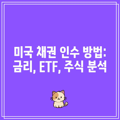 미국 채권 인수 방법: 금리, ETF, 주식 분석