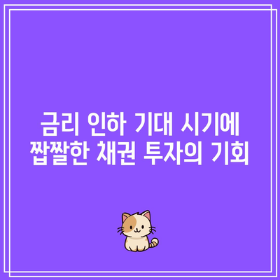 금리 인하 기대 시기에 짭짤한 채권 투자의 기회