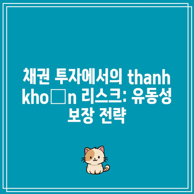 채권 투자에서의 thanh khoản 리스크: 유동성 보장 전략