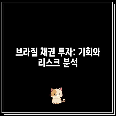 브라질 채권 투자: 기회와 리스크 분석