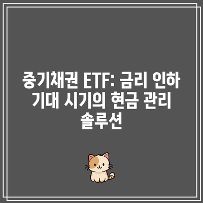 중기채권 ETF: 금리 인하 기대 시기의 현금 관리 솔루션