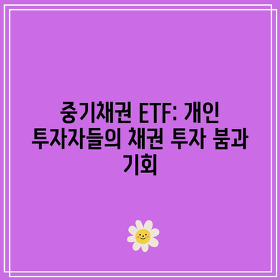 중기채권 ETF: 개인 투자자들의 채권 투자 붐과 기회