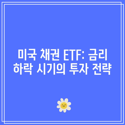 미국 채권 ETF: 금리 하락 시기의 투자 전략