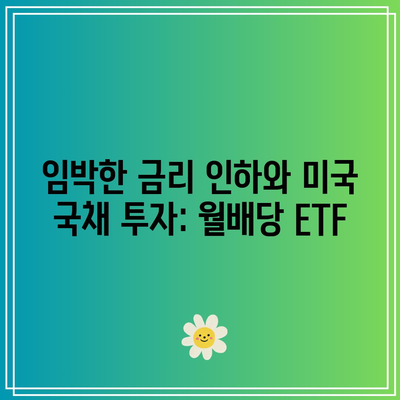 임박한 금리 인하와 미국 국채 투자: 월배당 ETF