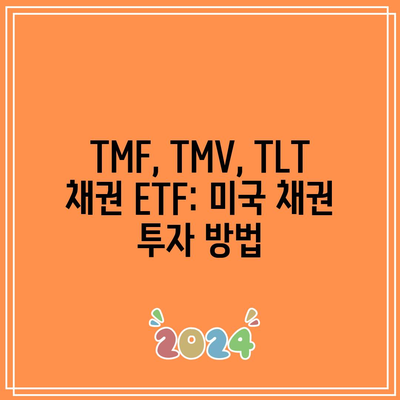 TMF, TMV, TLT 채권 ETF: 미국 채권 투자 방법