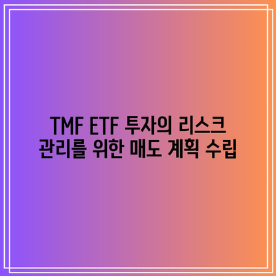 TMF ETF 투자의 리스크 관리를 위한 매도 계획 수립