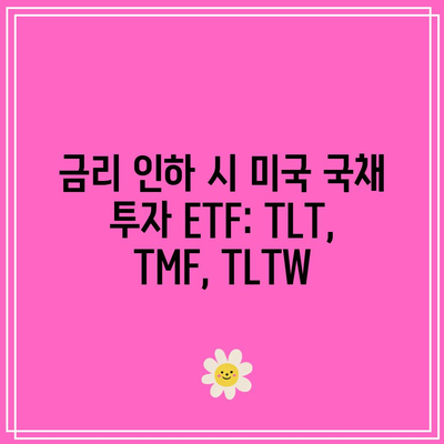 금리 인하 시 미국 국채 투자 ETF: TLT, TMF, TLTW