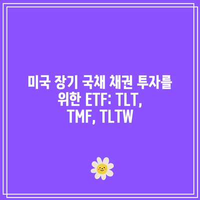 미국 장기 국채 채권 투자를 위한 ETF: TLT, TMF, TLTW