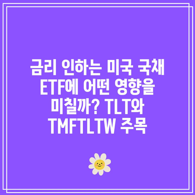 금리 인하는 미국 국채 ETF에 어떤 영향을 미칠까? TLT와 TMFTLTW 주목