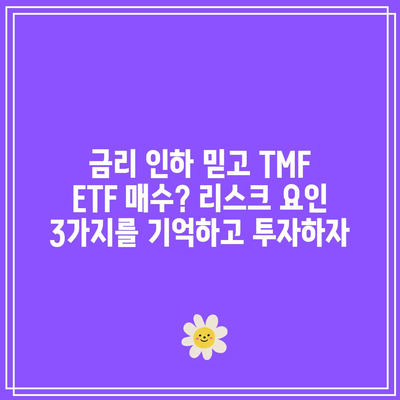 금리 인하 믿고 TMF ETF 매수? 리스크 요인 3가지를 기억하고 투자하자