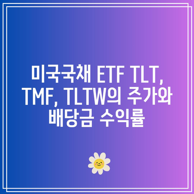 미국국채 ETF TLT, TMF, TLTW의 주가와 배당금 수익률