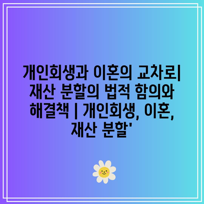 개인회생과 이혼의 교차로| 재산 분할의 법적 함의와 해결책 | 개인회생, 이혼, 재산 분할’