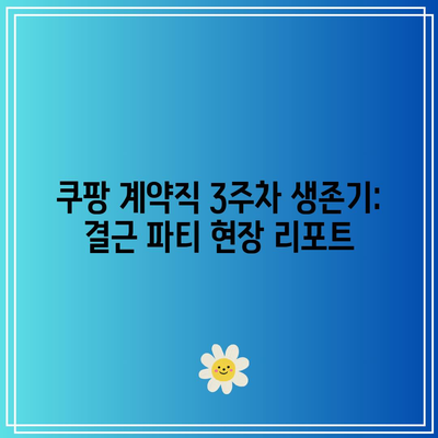 쿠팡 계약직 3주차 생존기: 결근 파티 현장 리포트