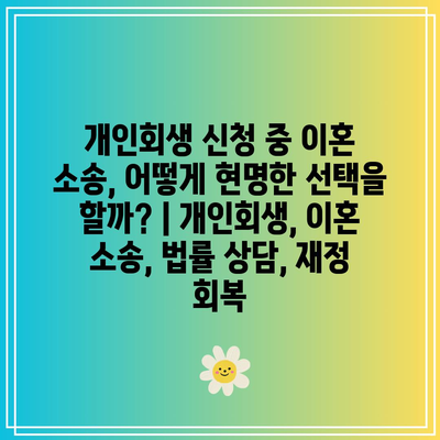 개인회생 신청 중 이혼 소송, 어떻게 현명한 선택을 할까? | 개인회생, 이혼 소송, 법률 상담, 재정 회복