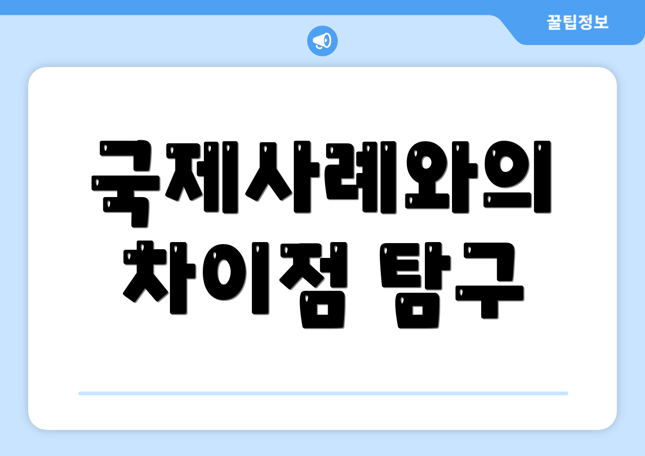 국제사례와의 차이점 탐구