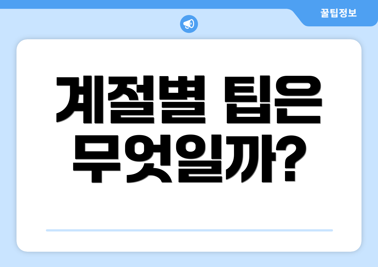 계절별 팁은 무엇일까?