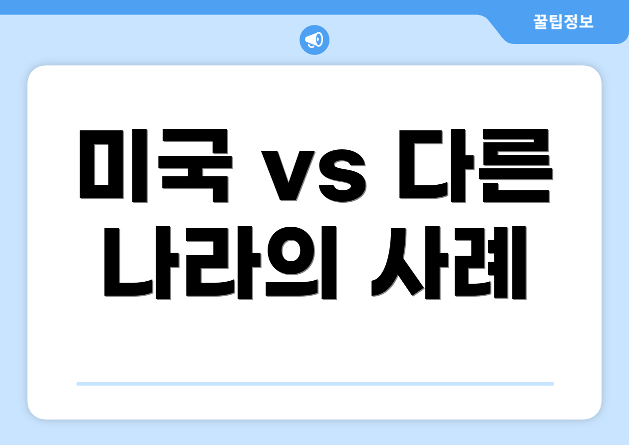 미국 vs 다른 나라의 사례