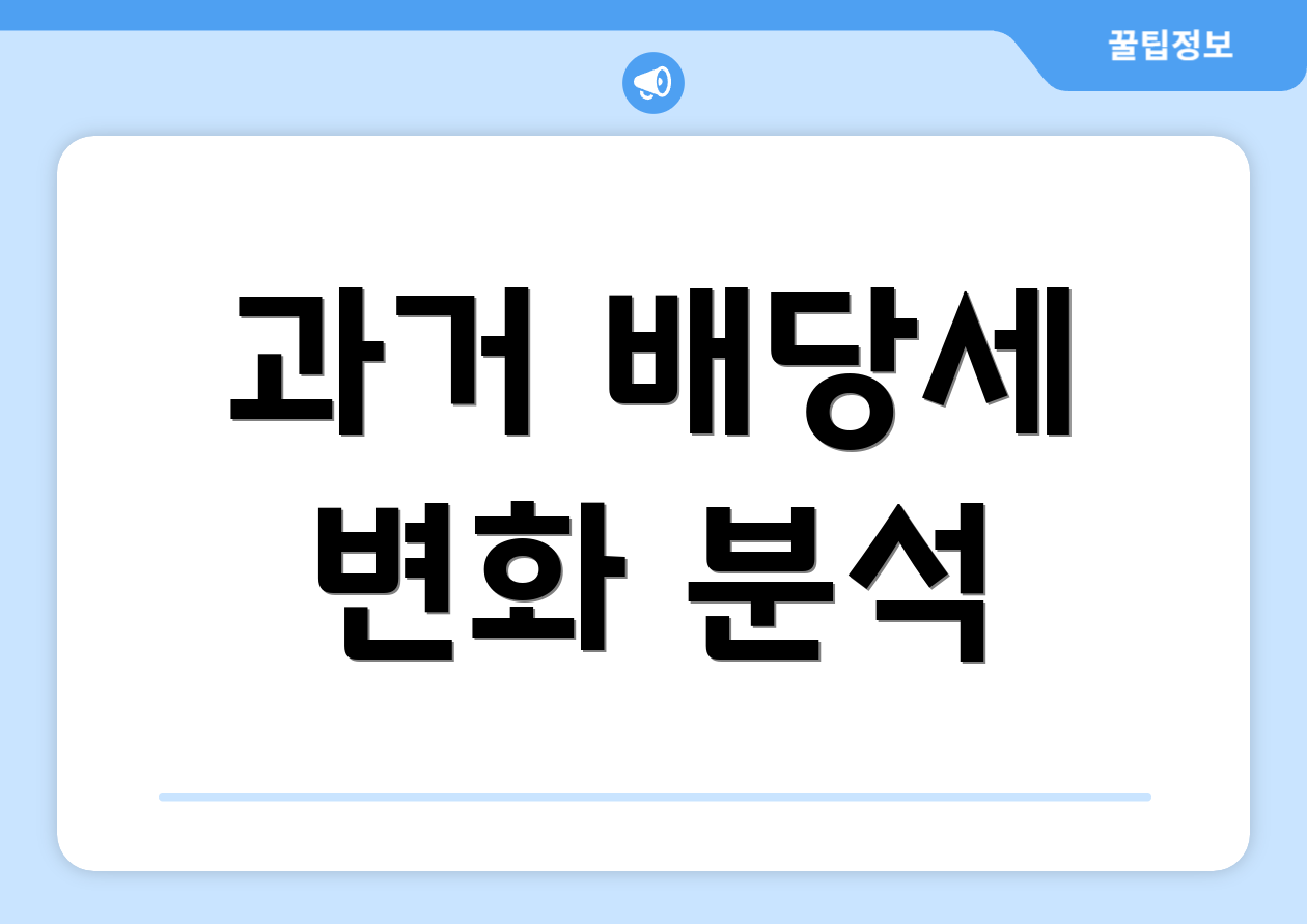 과거 배당세 변화 분석