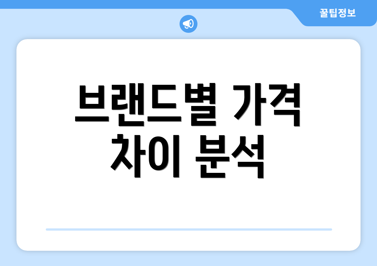 브랜드별 가격 차이 분석