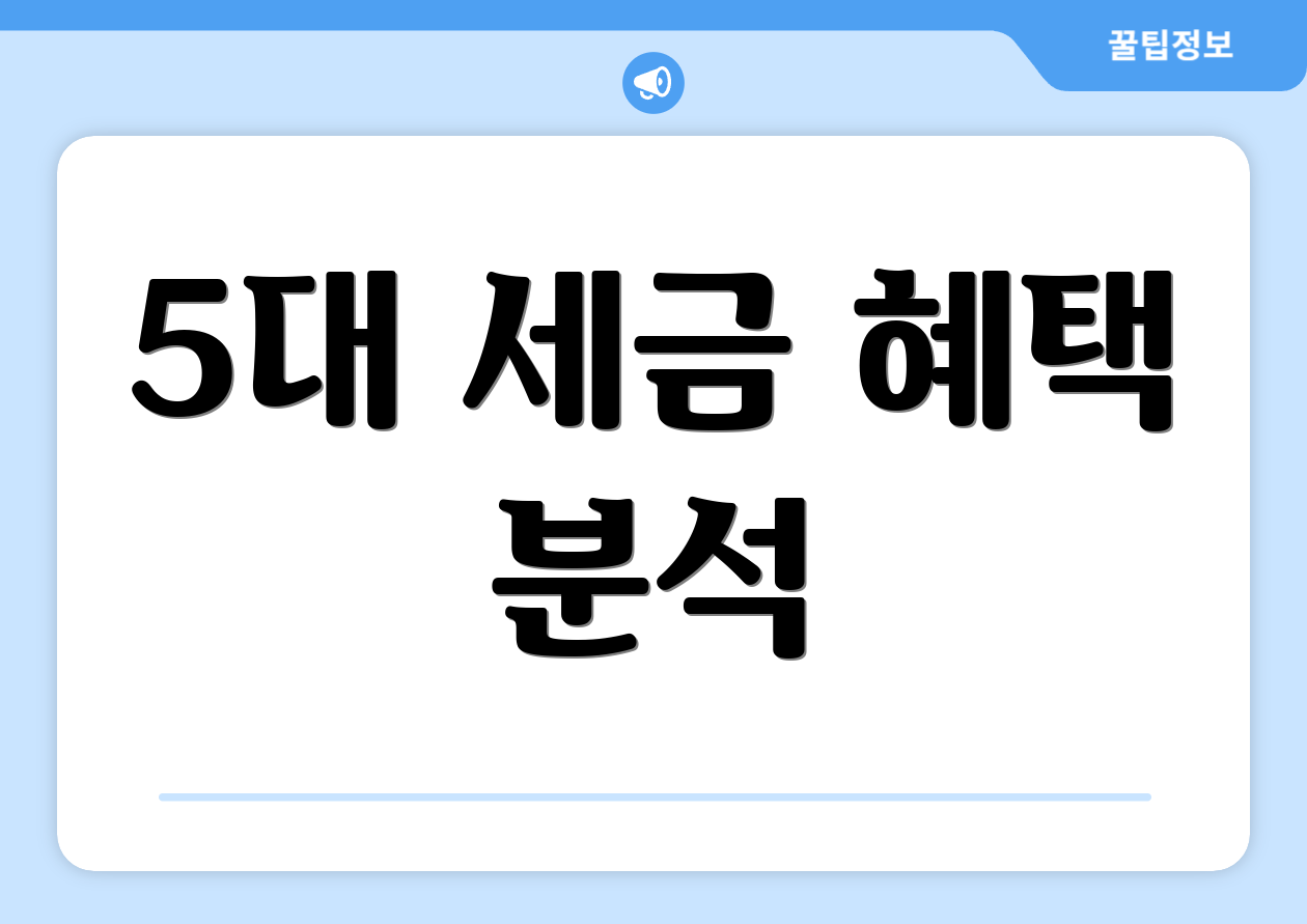 5대 세금 혜택 분석