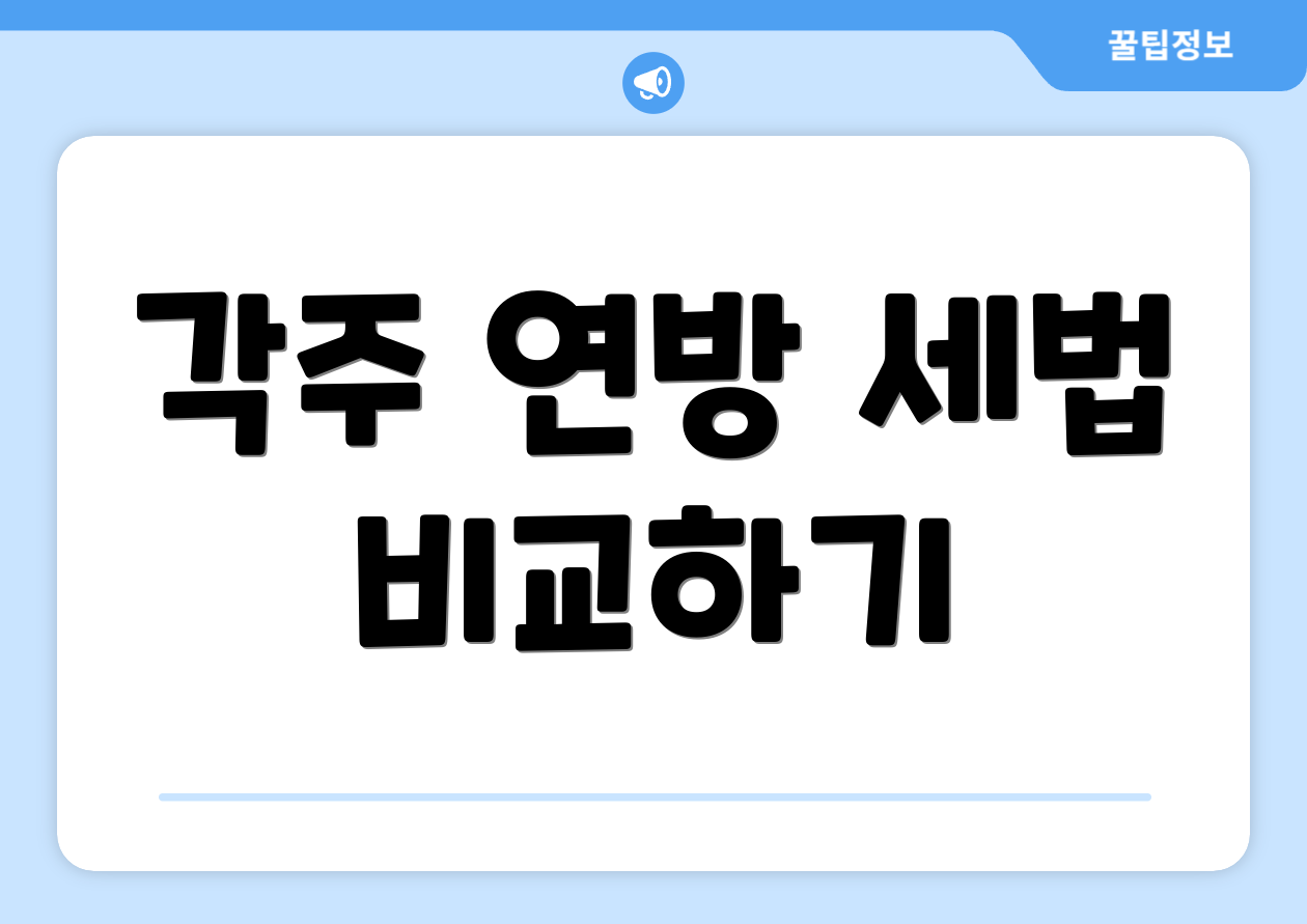 각주 연방 세법 비교하기