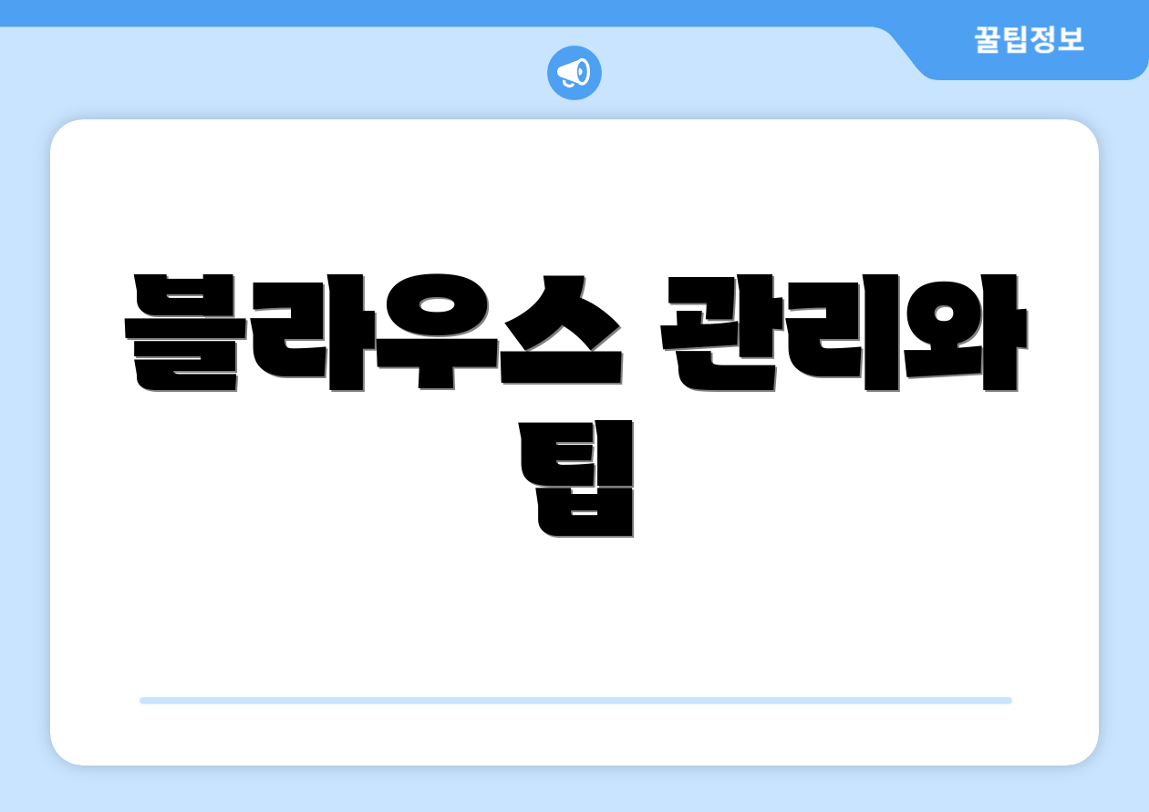 블라우스 관리와 팁