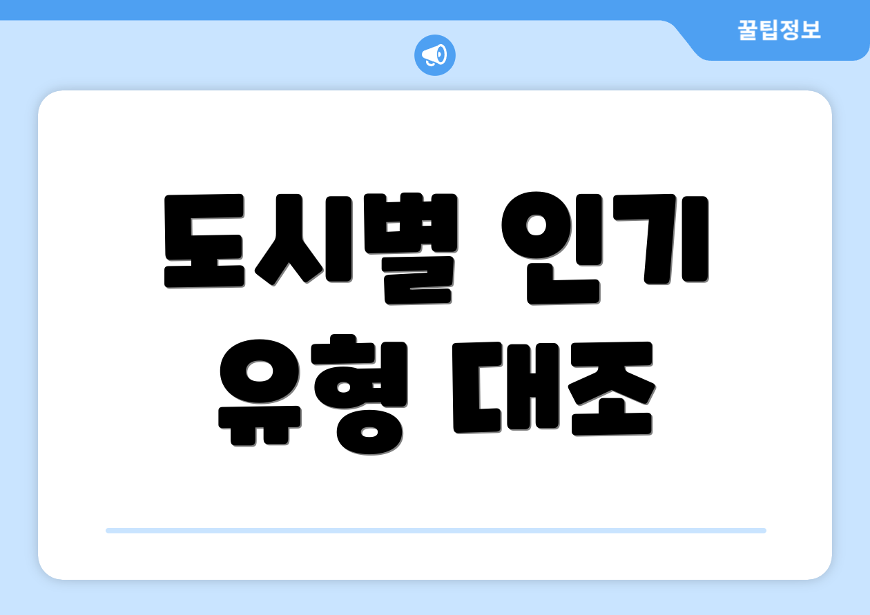 도시별 인기 유형 대조