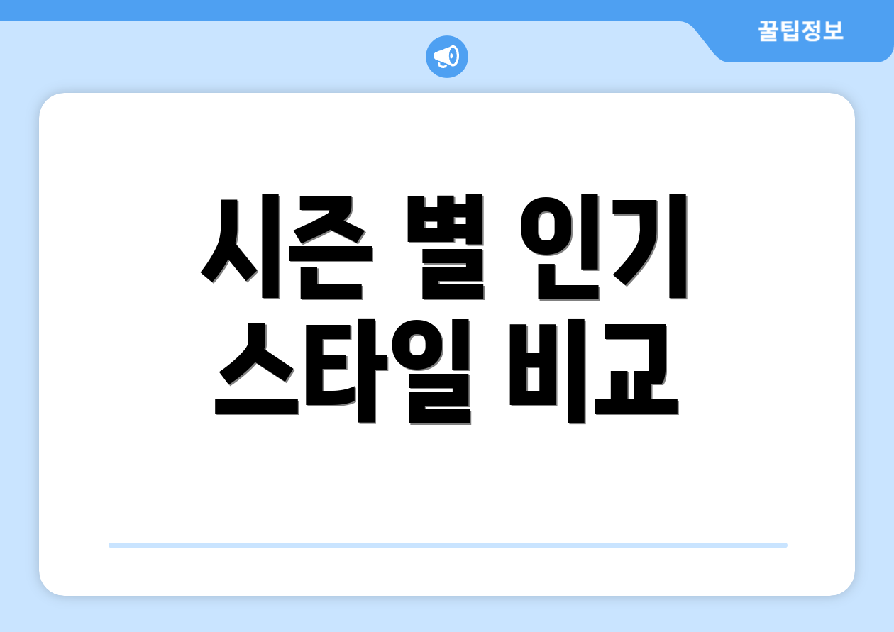 시즌 별 인기 스타일 비교