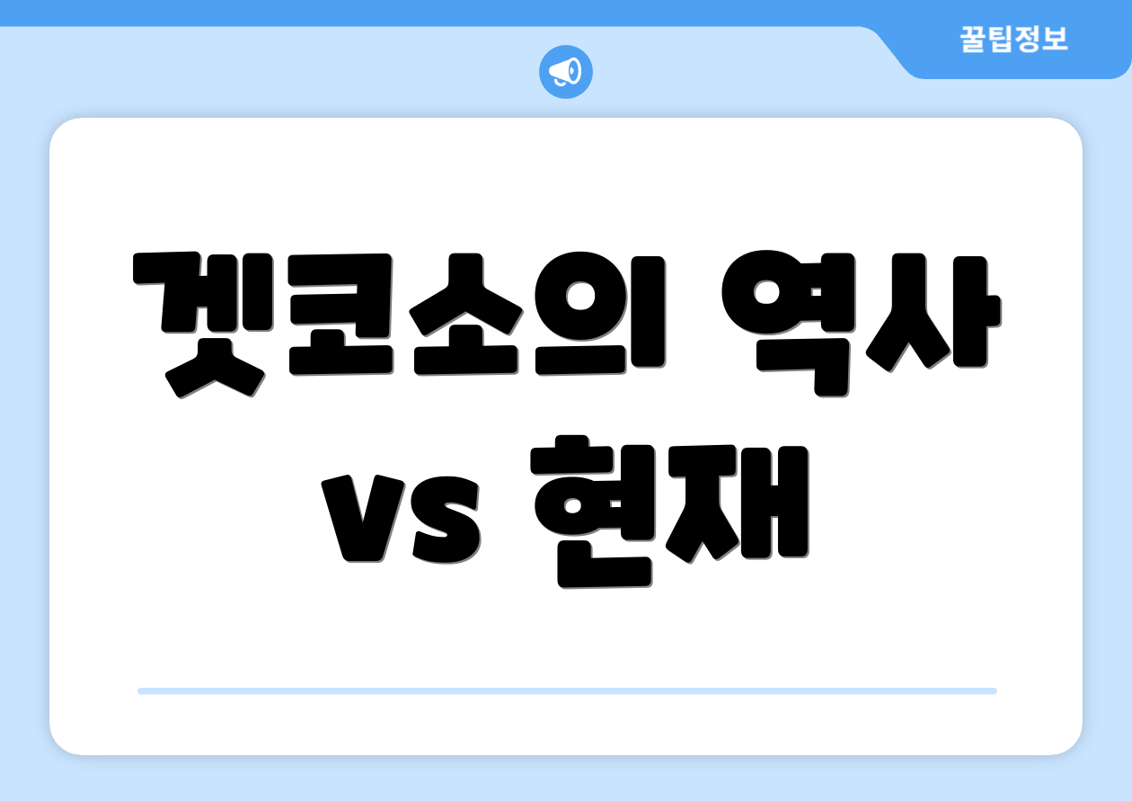 겟코소의 역사 vs 현재