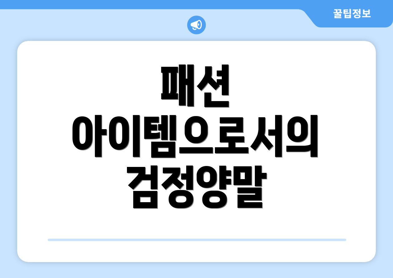 패션 아이템으로서의 검정양말