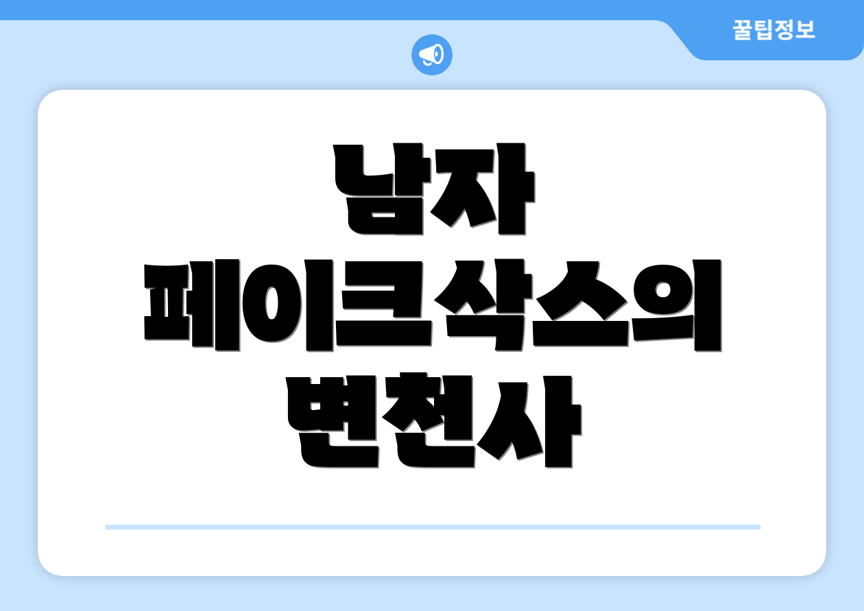 남자 페이크삭스의 변천사