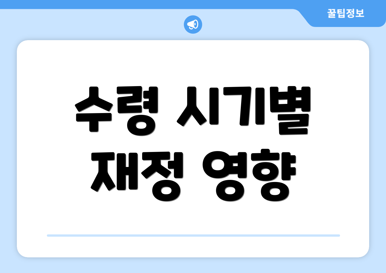 수령 시기별 재정 영향