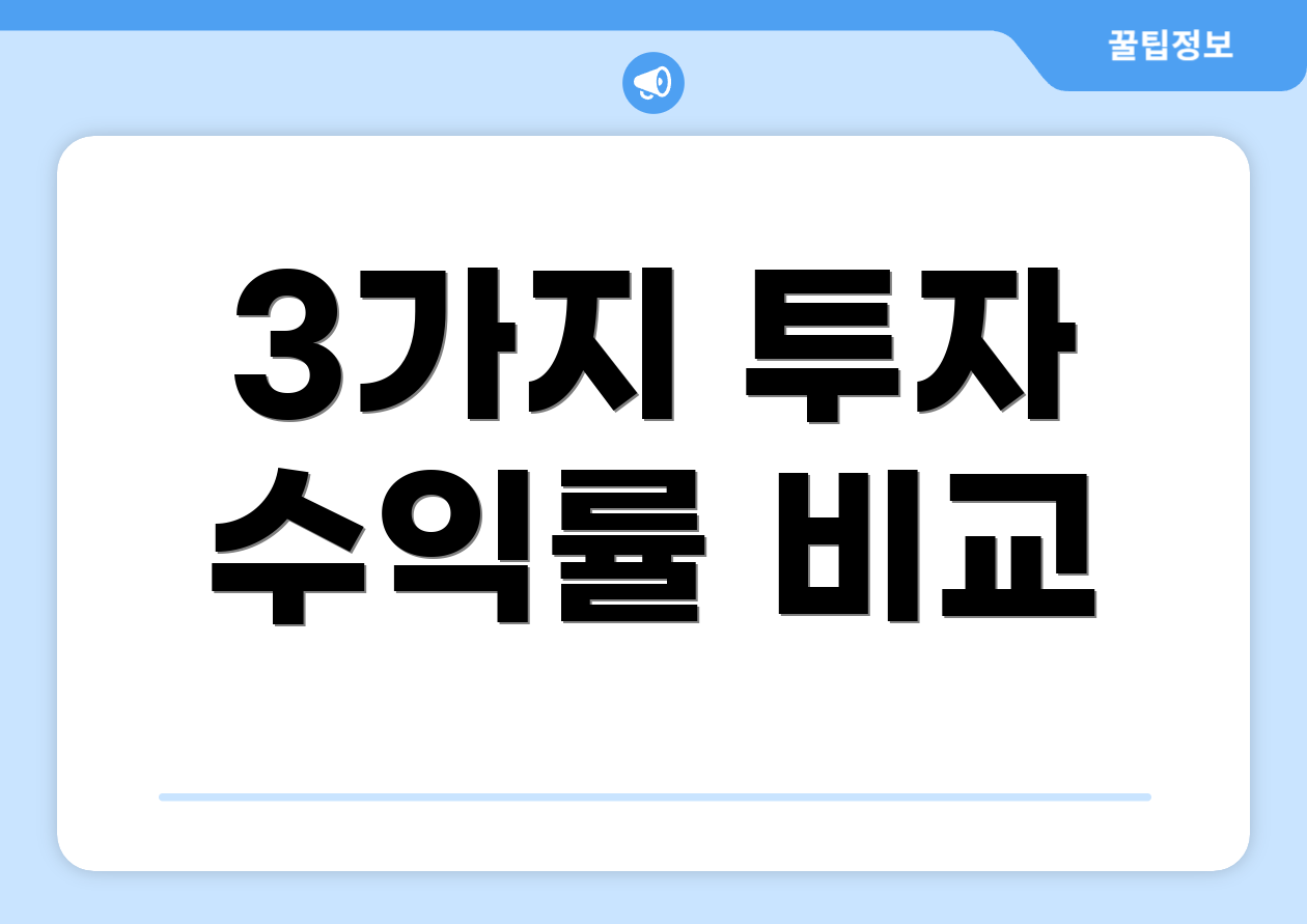 3가지 투자 수익률 비교