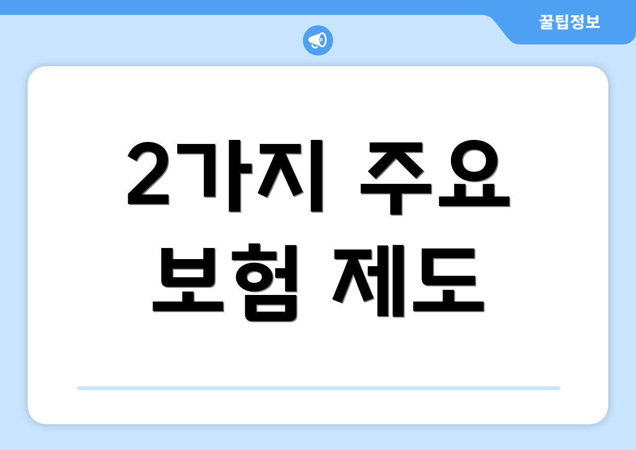 2가지 주요 보험 제도